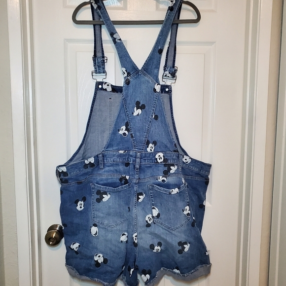 Disney women 24 Denim Jean Shorts Overalls Romper Mickey Mouse - Picture 5 of 9